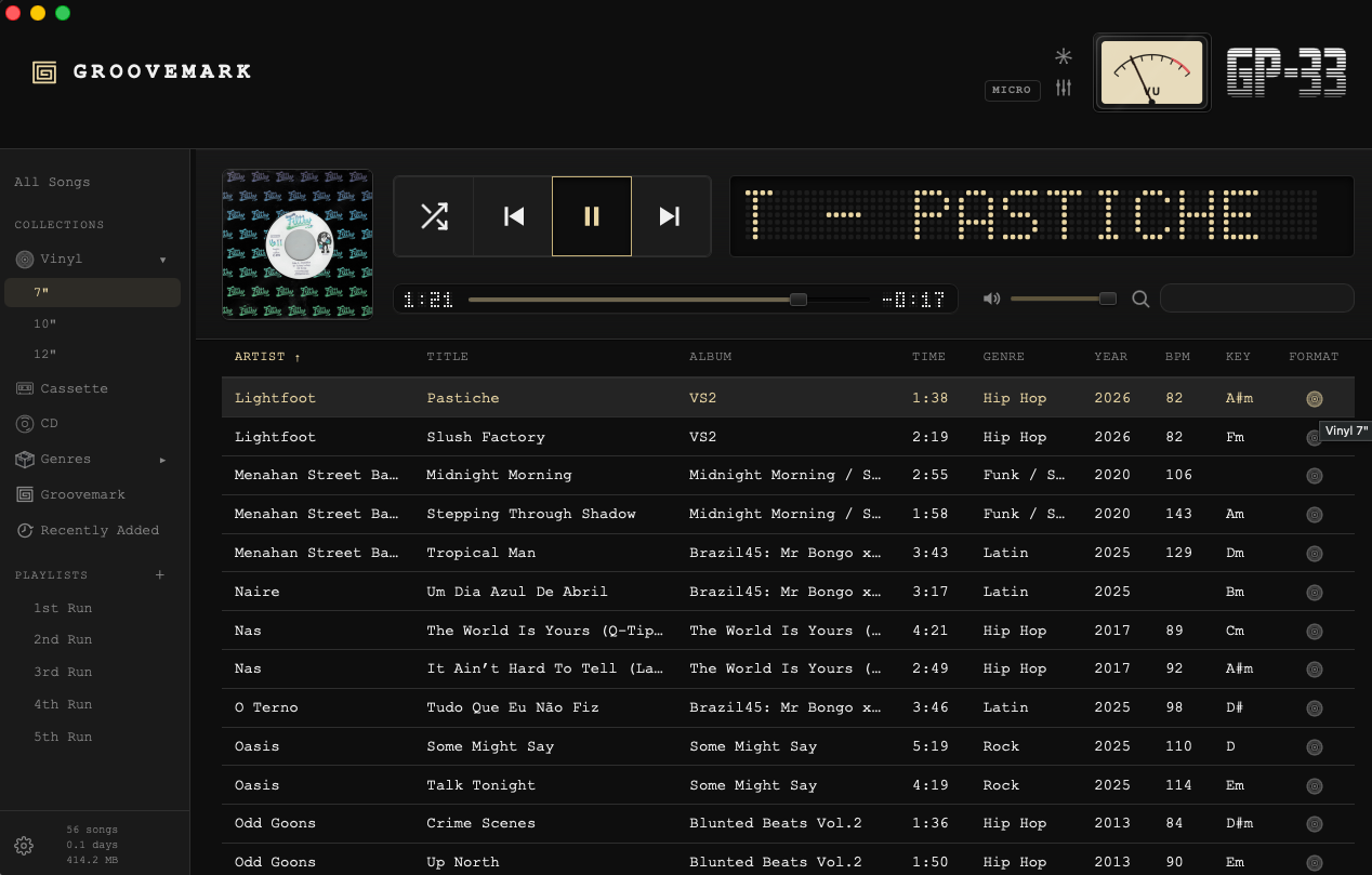 The 7-inch collection open, showing only 7-inch records