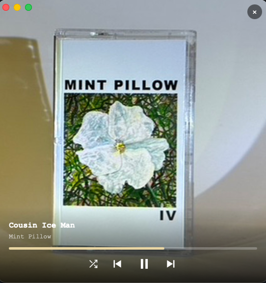 The album art player, the cover filling the window